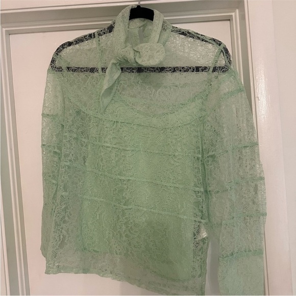 Sandro Izzie Lace tie neck blouse - Picture 4 of 4